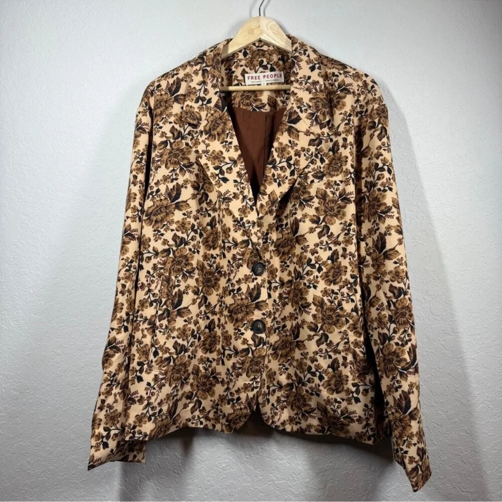 Free People Brown Floral Blazer - Picture 4 of 11